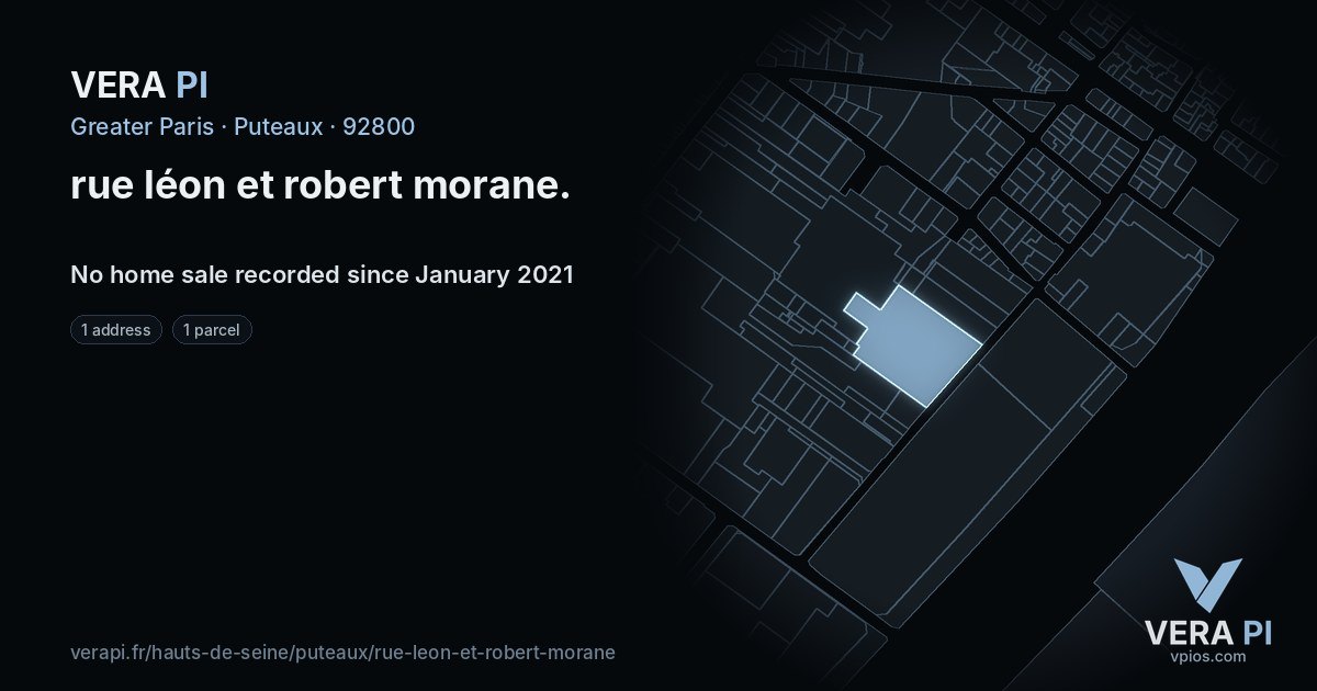 rue léon et robert morane, Puteaux at night – every parcel coloured by the prices around it, the street's own parcels lit