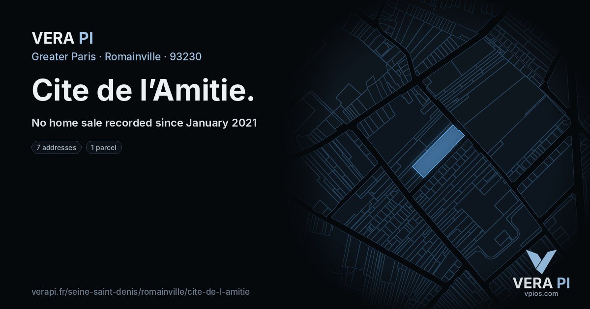 Cite de l’Amitie, Romainville at night – every parcel coloured by the prices around it, the street's own parcels lit