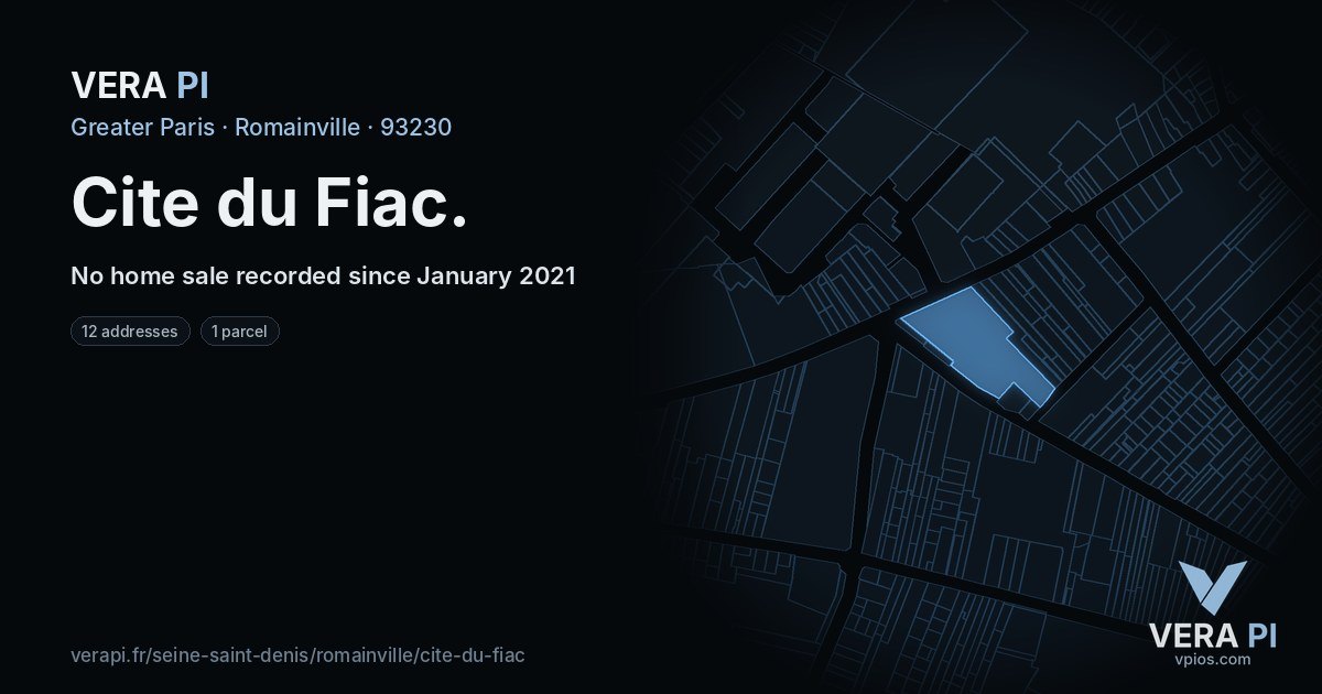 Cite du Fiac, Romainville at night – every parcel coloured by the prices around it, the street's own parcels lit