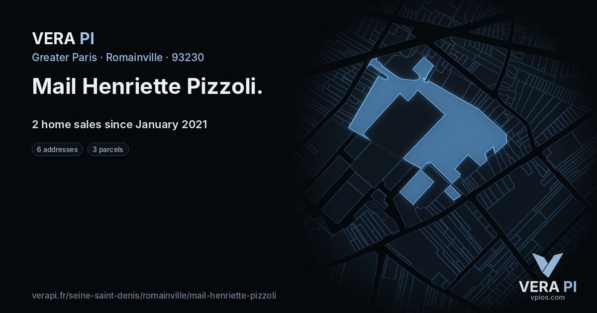 Mail Henriette Pizzoli, Romainville at night – every parcel coloured by the prices around it, the street's own parcels lit