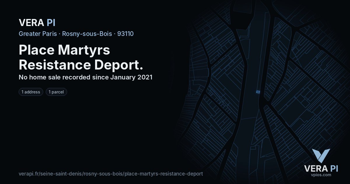 Place Martyrs Resistance Deport, Rosny-sous-Bois at night – every parcel coloured by the prices around it, the street's own parcels lit