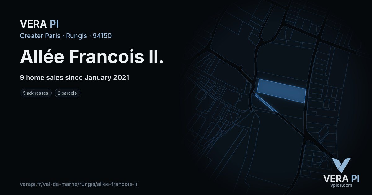 Allée Francois II, Rungis at night – every parcel coloured by the prices around it, the street's own parcels lit