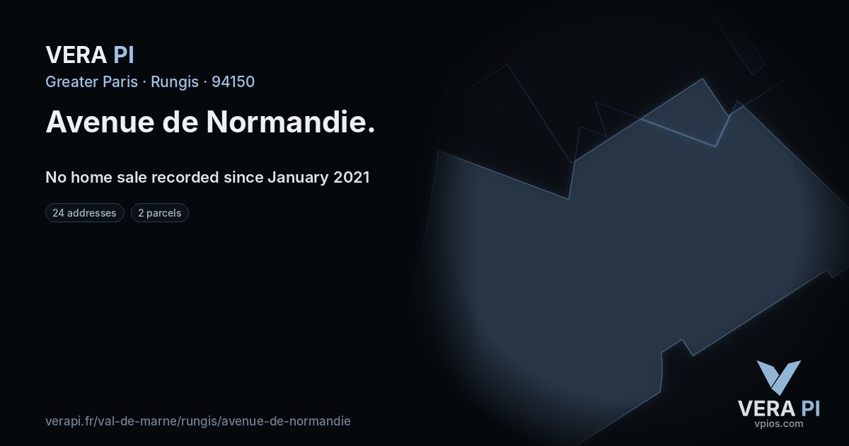Avenue de Normandie, Rungis at night – every parcel coloured by the prices around it, the street's own parcels lit