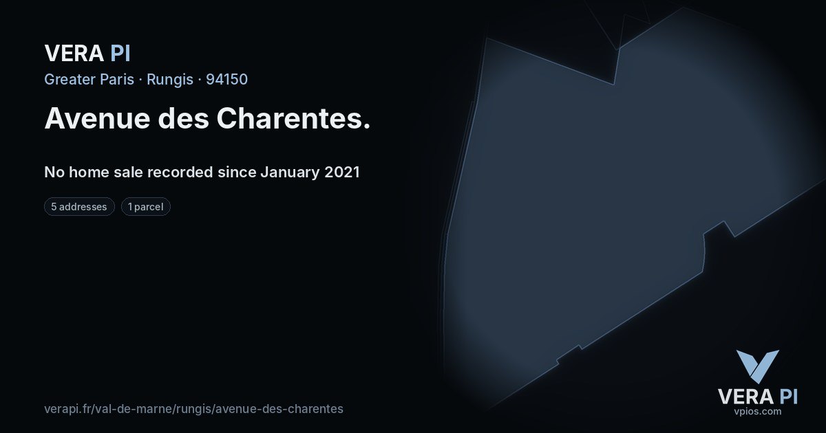 Avenue des Charentes, Rungis at night – every parcel coloured by the prices around it, the street's own parcels lit