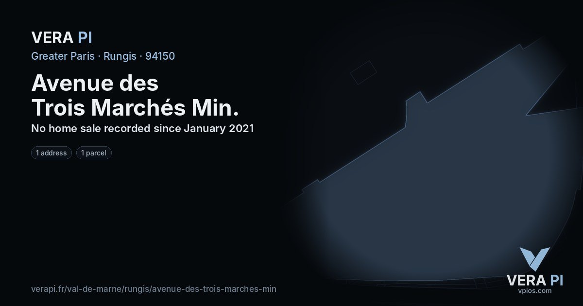 Avenue des Trois Marchés Min, Rungis at night – every parcel coloured by the prices around it, the street's own parcels lit
