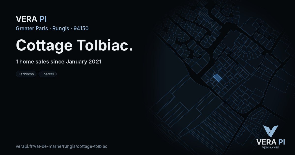 Cottage Tolbiac, Rungis at night – every parcel coloured by the prices around it, the street's own parcels lit
