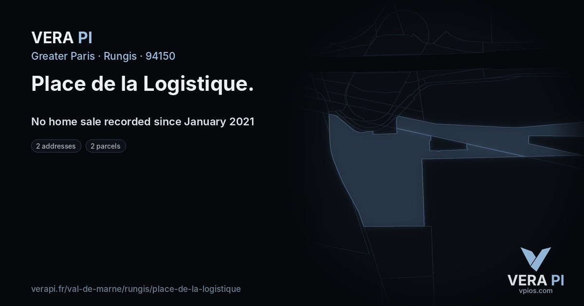 Place de la Logistique, Rungis at night – every parcel coloured by the prices around it, the street's own parcels lit
