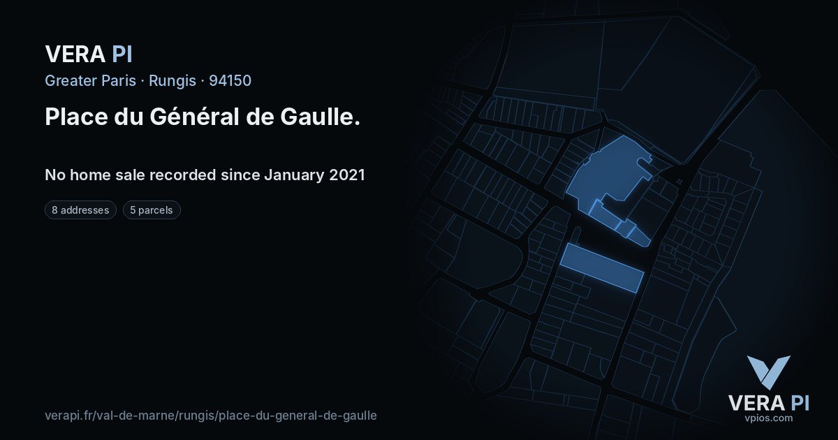 Place du Général de Gaulle, Rungis at night – every parcel coloured by the prices around it, the street's own parcels lit