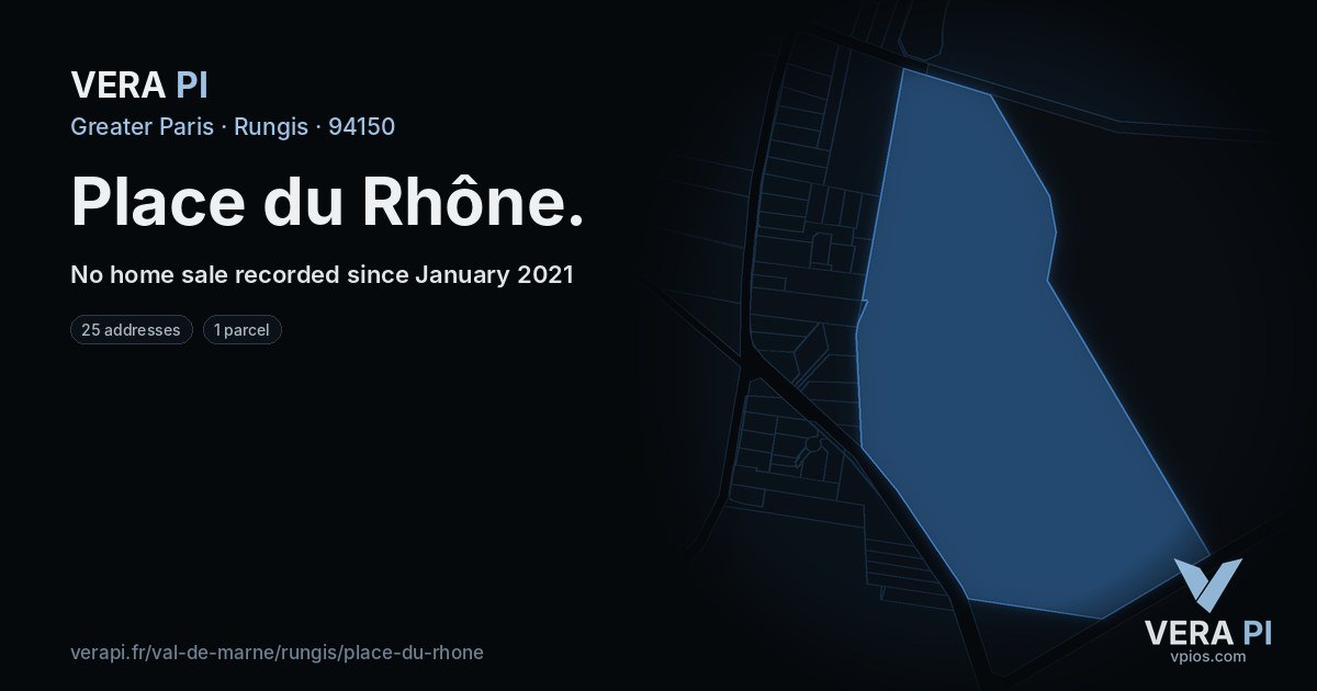 Place du Rhône, Rungis at night – every parcel coloured by the prices around it, the street's own parcels lit