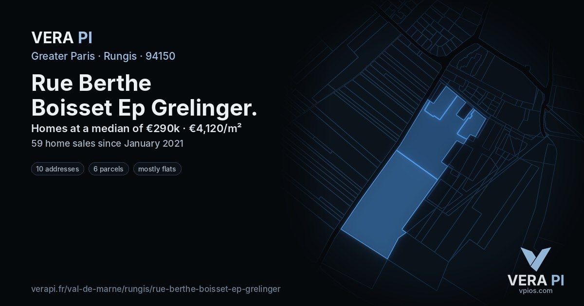 Rue Berthe Boisset Ep Grelinger, Rungis at night – every parcel coloured by the prices around it, the street's own parcels lit