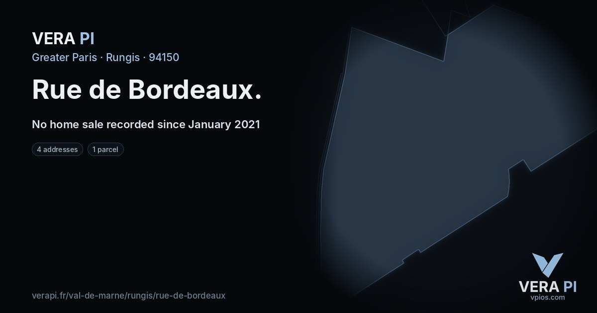 Rue de Bordeaux, Rungis at night – every parcel coloured by the prices around it, the street's own parcels lit