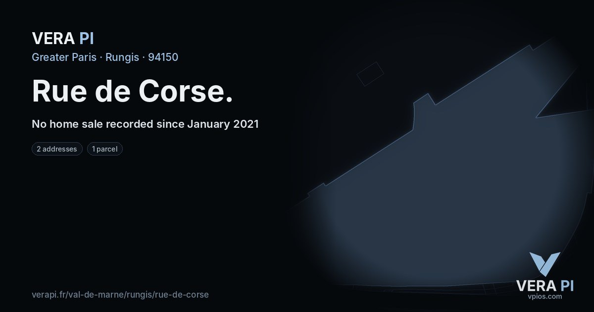 Rue de Corse, Rungis at night – every parcel coloured by the prices around it, the street's own parcels lit