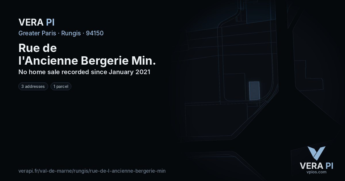 Rue de l'Ancienne Bergerie Min, Rungis at night – every parcel coloured by the prices around it, the street's own parcels lit