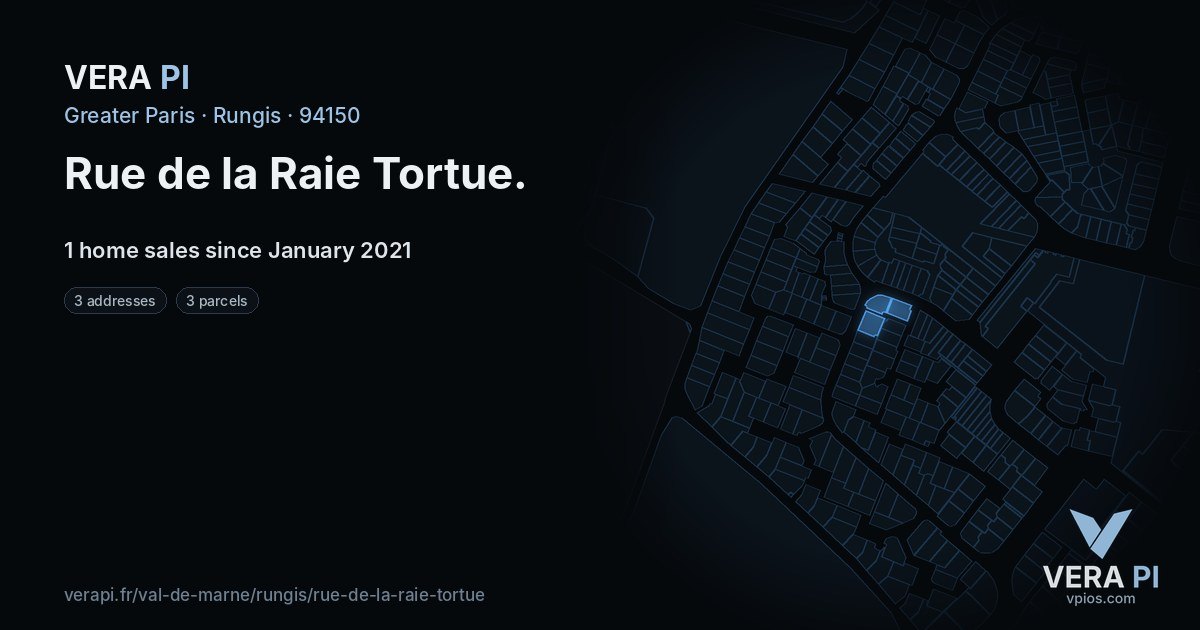Rue de la Raie Tortue, Rungis at night – every parcel coloured by the prices around it, the street's own parcels lit