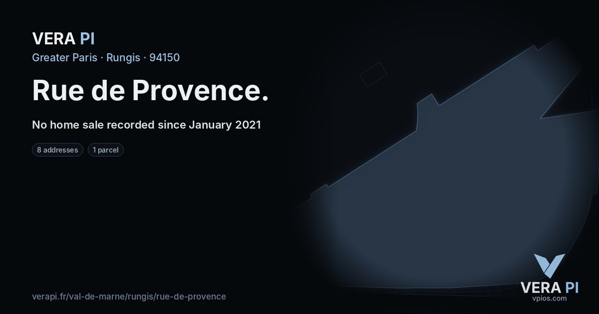 Rue de Provence, Rungis at night – every parcel coloured by the prices around it, the street's own parcels lit