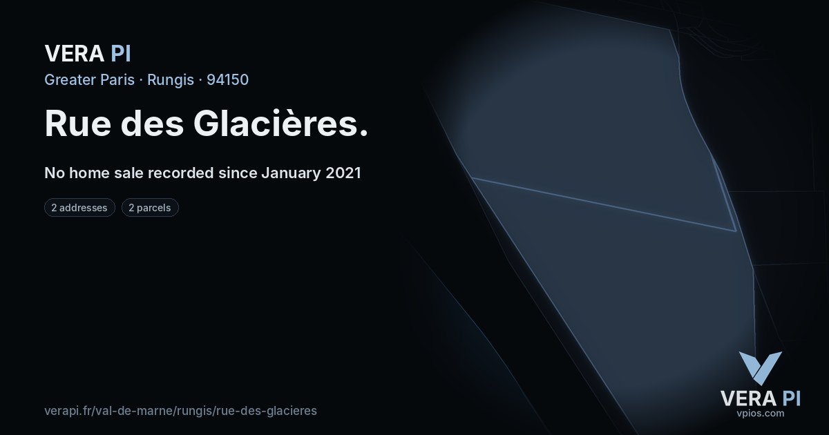 Rue des Glacières, Rungis at night – every parcel coloured by the prices around it, the street's own parcels lit