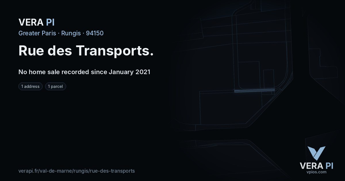 Rue des Transports, Rungis at night – every parcel coloured by the prices around it, the street's own parcels lit