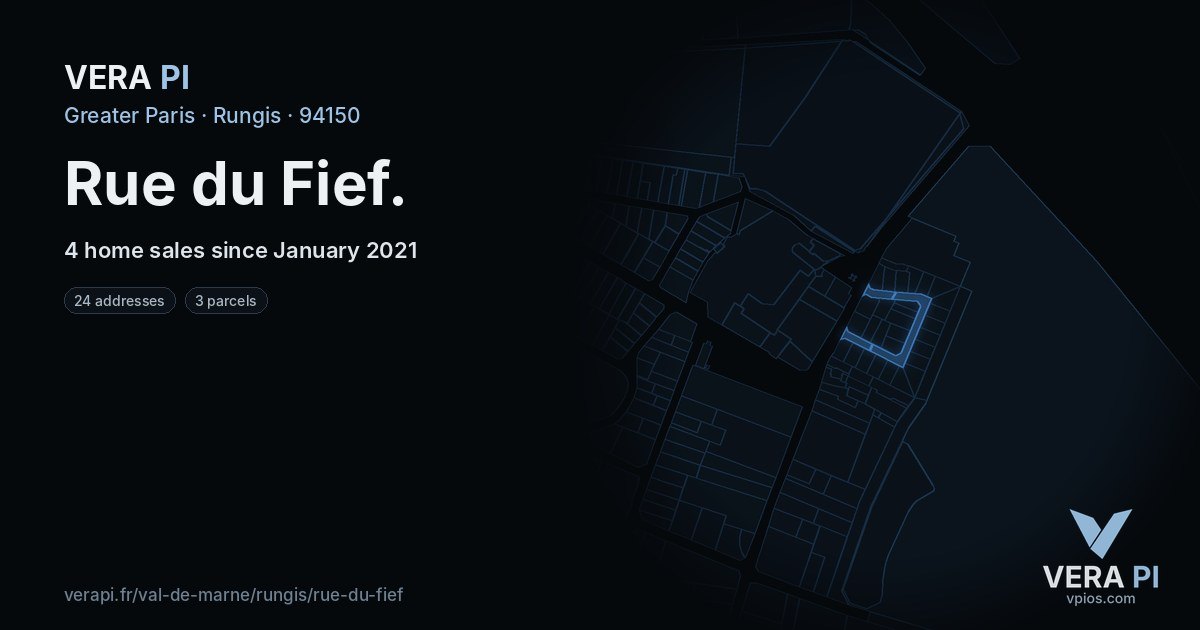 Rue du Fief, Rungis at night – every parcel coloured by the prices around it, the street's own parcels lit