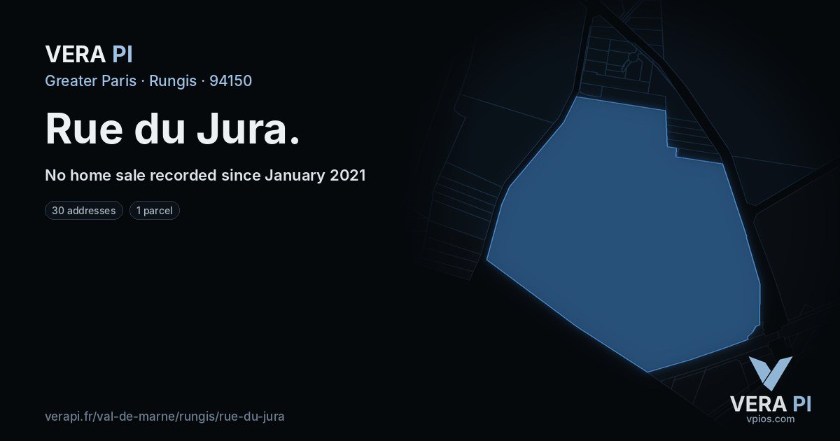 Rue du Jura, Rungis at night – every parcel coloured by the prices around it, the street's own parcels lit