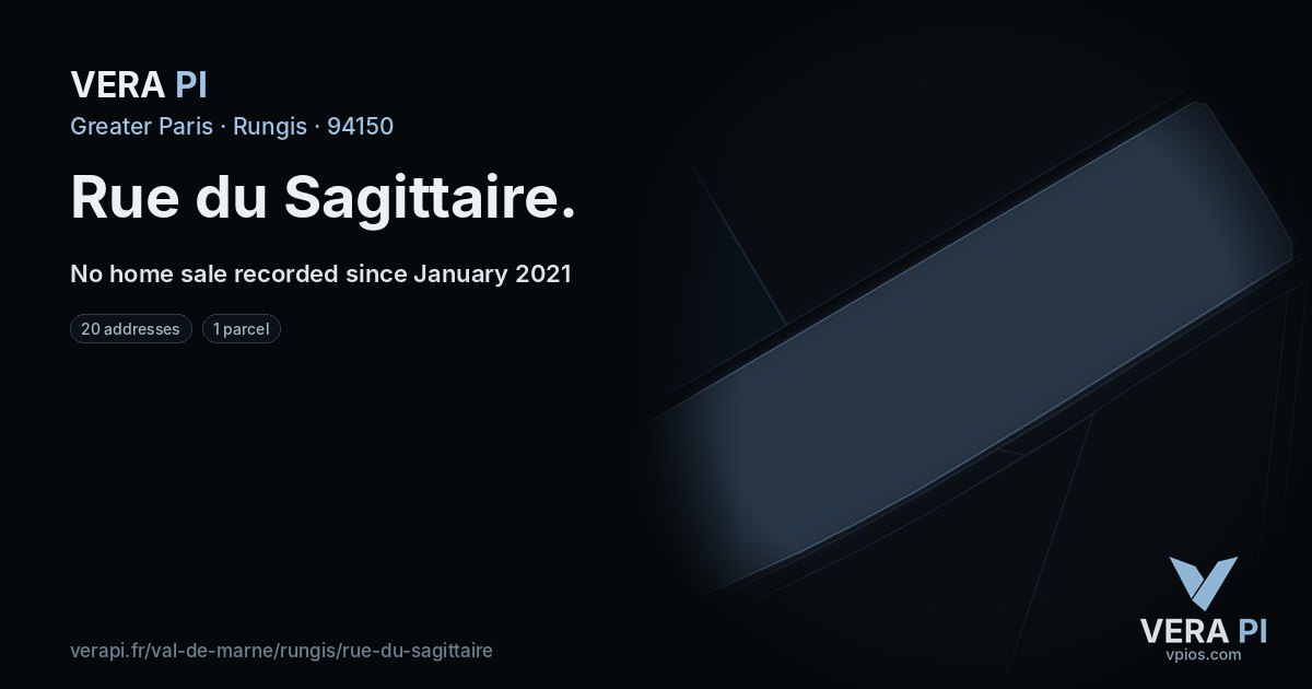 Rue du Sagittaire, Rungis at night – every parcel coloured by the prices around it, the street's own parcels lit