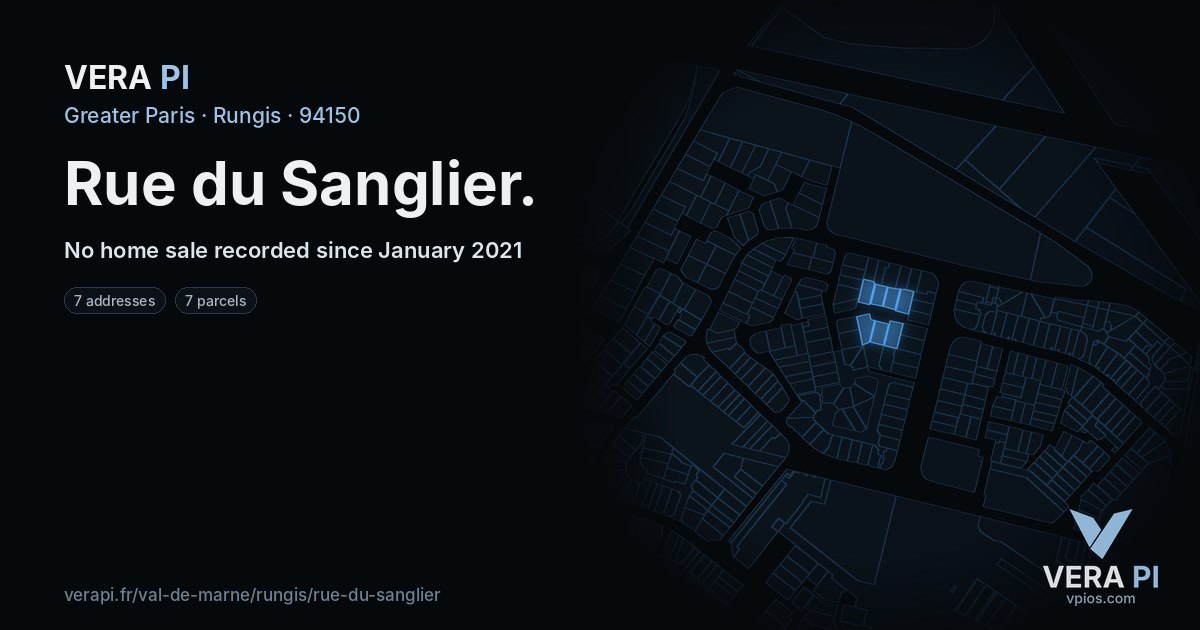 Rue du Sanglier, Rungis at night – every parcel coloured by the prices around it, the street's own parcels lit