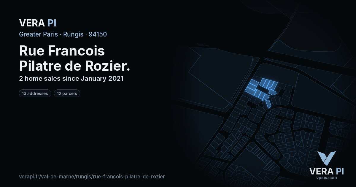 Rue Francois Pilatre de Rozier, Rungis at night – every parcel coloured by the prices around it, the street's own parcels lit