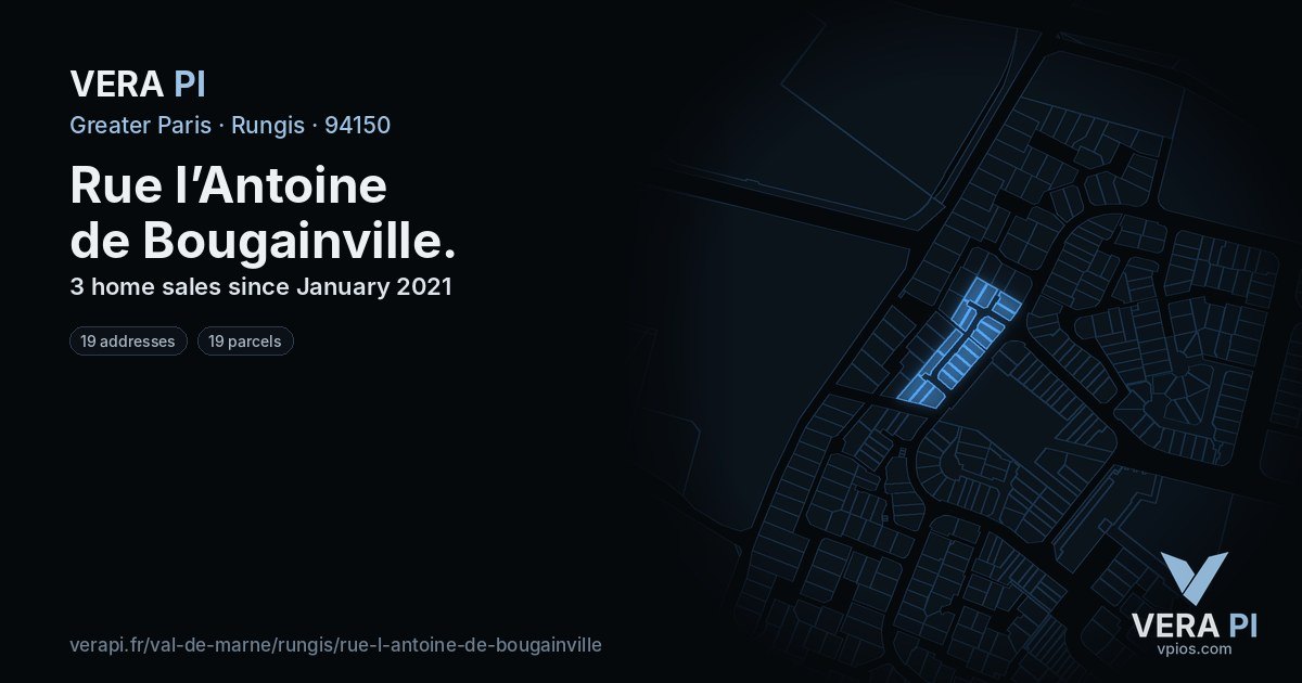 Rue l’Antoine de Bougainville, Rungis at night – every parcel coloured by the prices around it, the street's own parcels lit