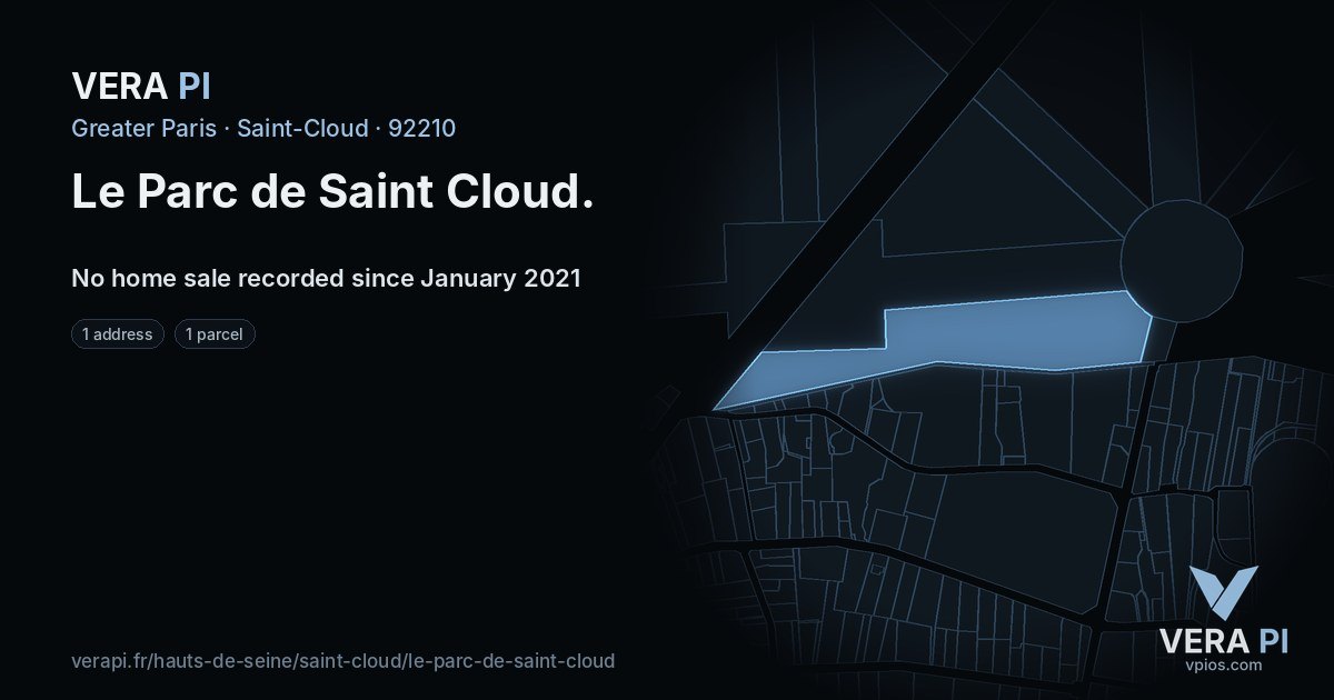 Le Parc de Saint Cloud, Saint-Cloud at night – every parcel coloured by the prices around it, the street's own parcels lit