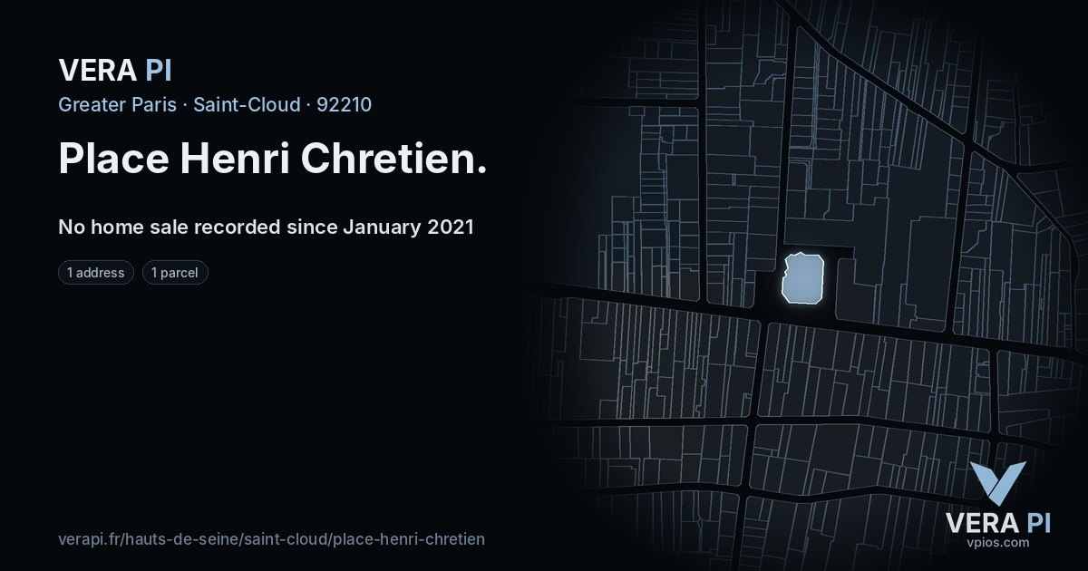 Place Henri Chretien, Saint-Cloud at night – every parcel coloured by the prices around it, the street's own parcels lit