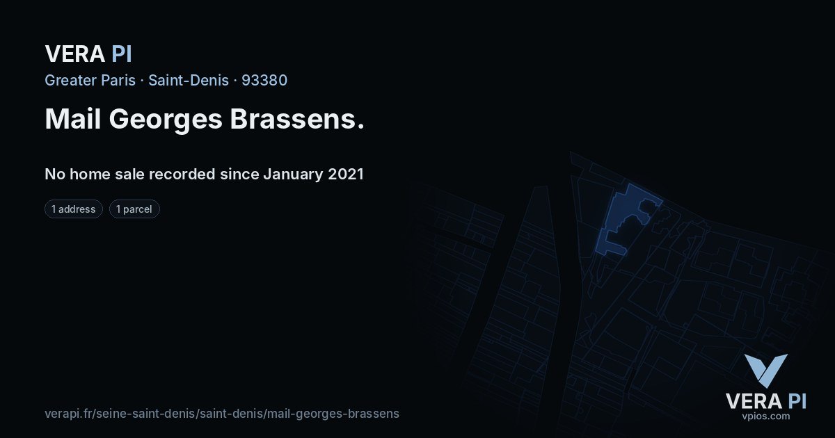 Mail Georges Brassens, Saint-Denis at night – every parcel coloured by the prices around it, the street's own parcels lit