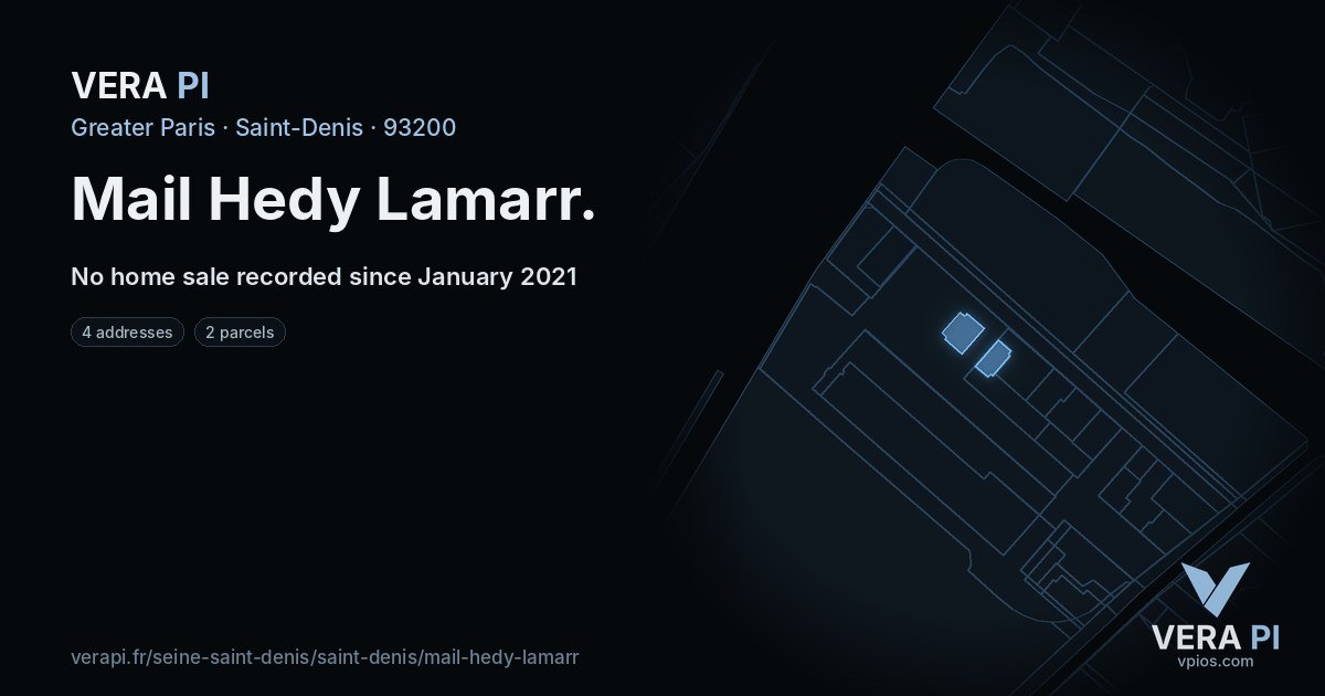 Mail Hedy Lamarr, Saint-Denis at night – every parcel coloured by the prices around it, the street's own parcels lit