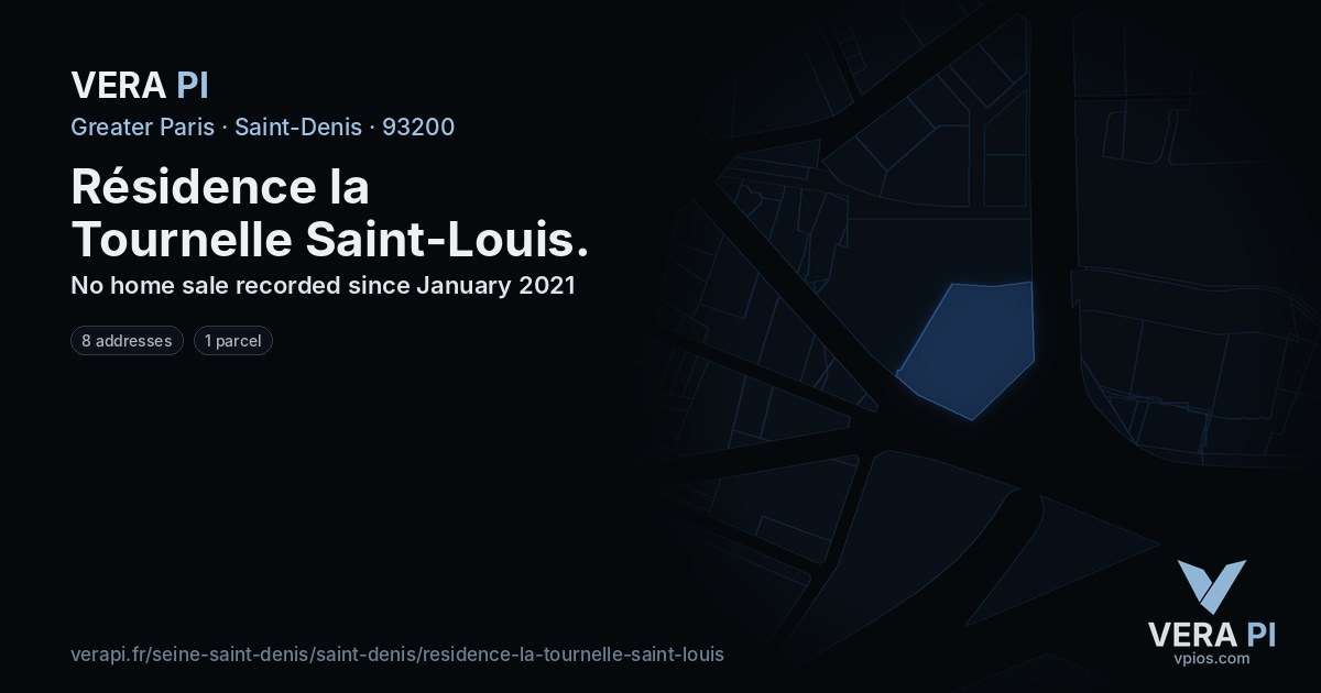 Résidence la Tournelle Saint-Louis, Saint-Denis at night – every parcel coloured by the prices around it, the street's own parcels lit