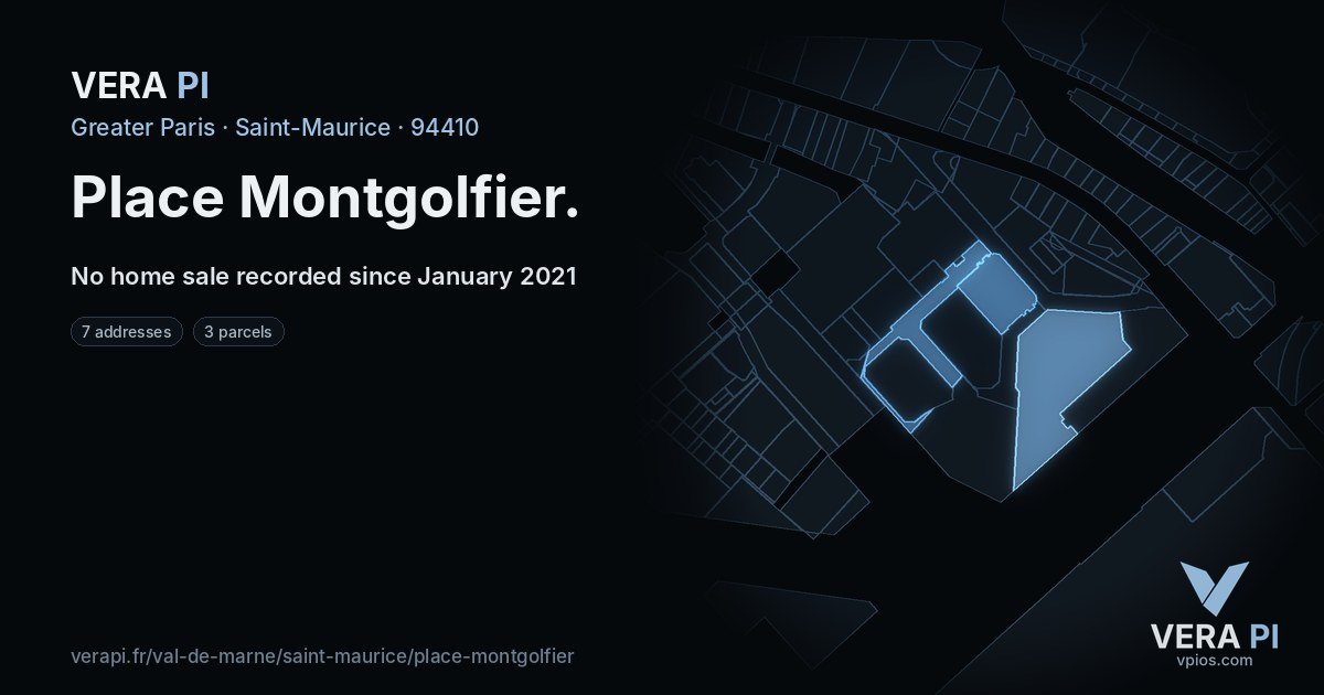 Place Montgolfier, Saint-Maurice at night – every parcel coloured by the prices around it, the street's own parcels lit