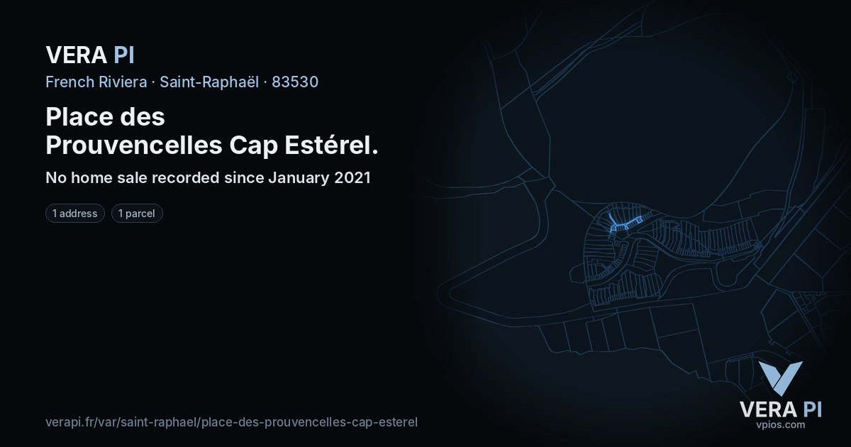 Place des Prouvencelles Cap Estérel, Saint-Raphaël at night – every parcel coloured by the prices around it, the street's own parcels lit