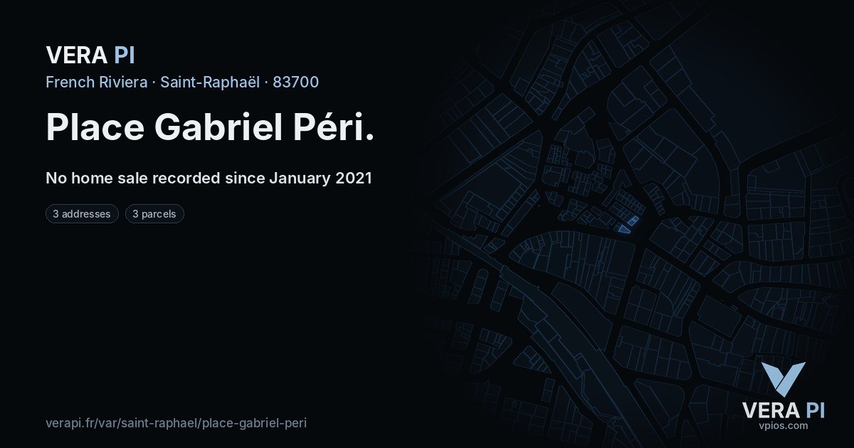 Place Gabriel Péri, Saint-Raphaël at night – every parcel coloured by the prices around it, the street's own parcels lit
