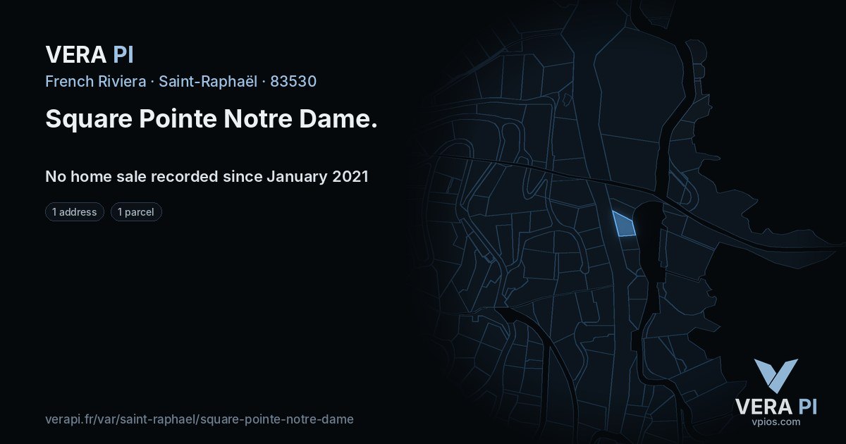 Square Pointe Notre Dame, Saint-Raphaël at night – every parcel coloured by the prices around it, the street's own parcels lit