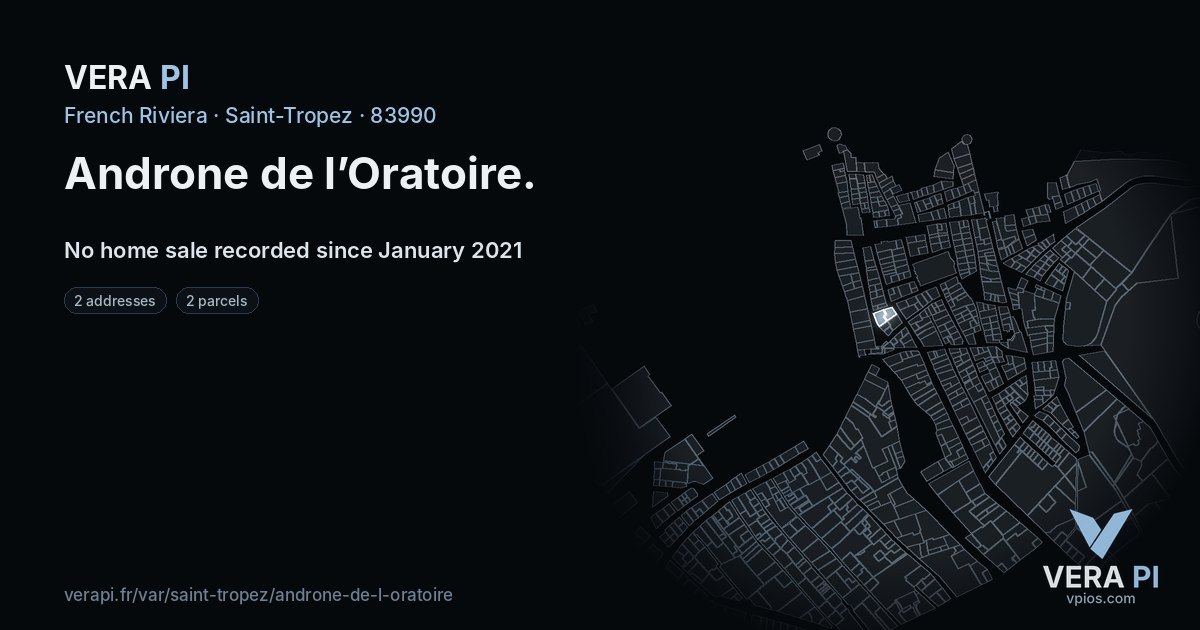 Androne de l’Oratoire, Saint-Tropez at night – every parcel coloured by the prices around it, the street's own parcels lit