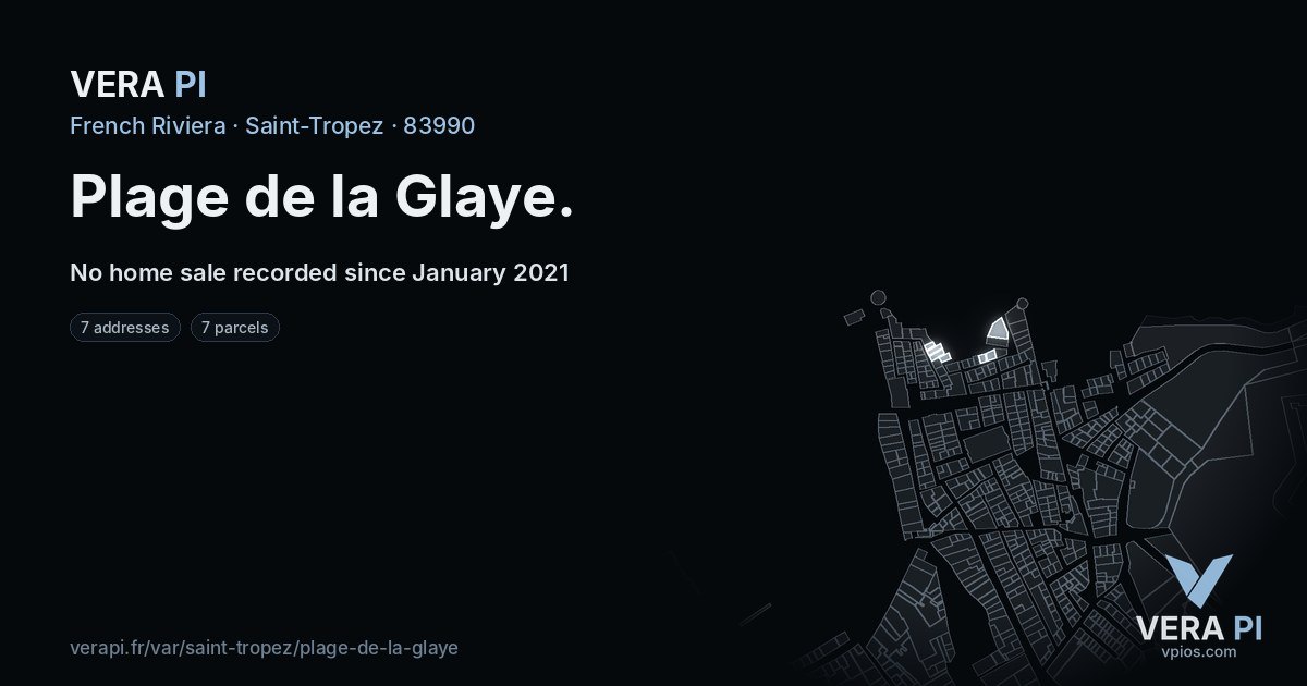 Plage de la Glaye, Saint-Tropez at night – every parcel coloured by the prices around it, the street's own parcels lit