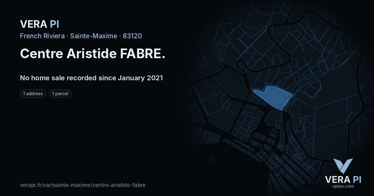 Centre Aristide FABRE, Sainte-Maxime at night – every parcel coloured by the prices around it, the street's own parcels lit