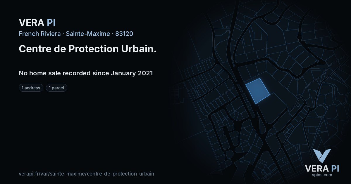 Centre de Protection Urbain, Sainte-Maxime at night – every parcel coloured by the prices around it, the street's own parcels lit