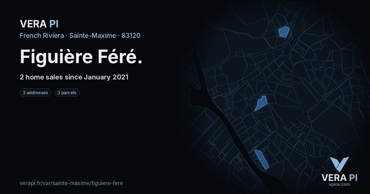 Figuière Féré, Sainte-Maxime at night – every parcel coloured by the prices around it, the street's own parcels lit