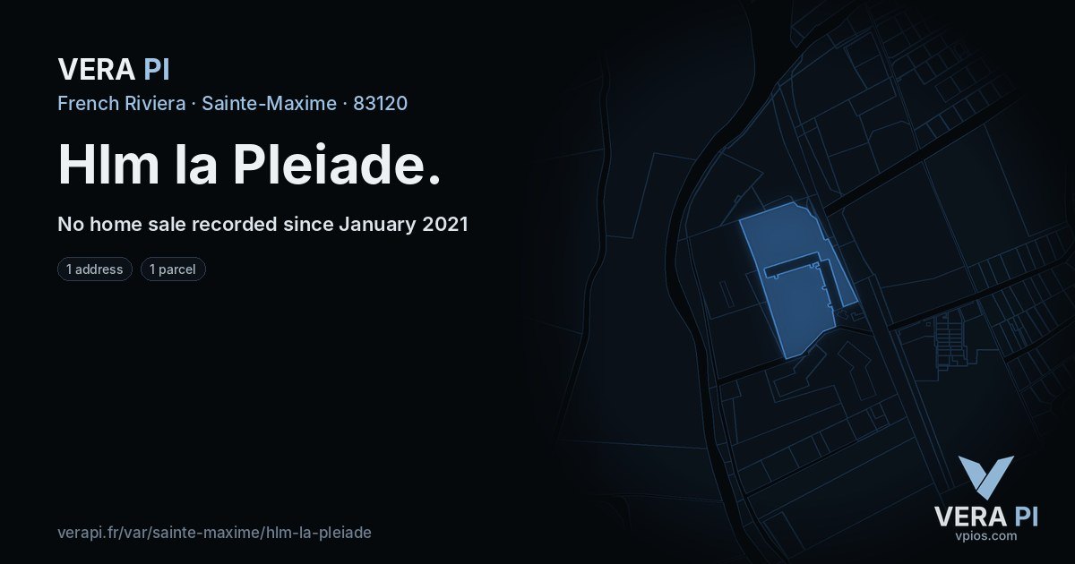 Hlm la Pleiade, Sainte-Maxime at night – every parcel coloured by the prices around it, the street's own parcels lit