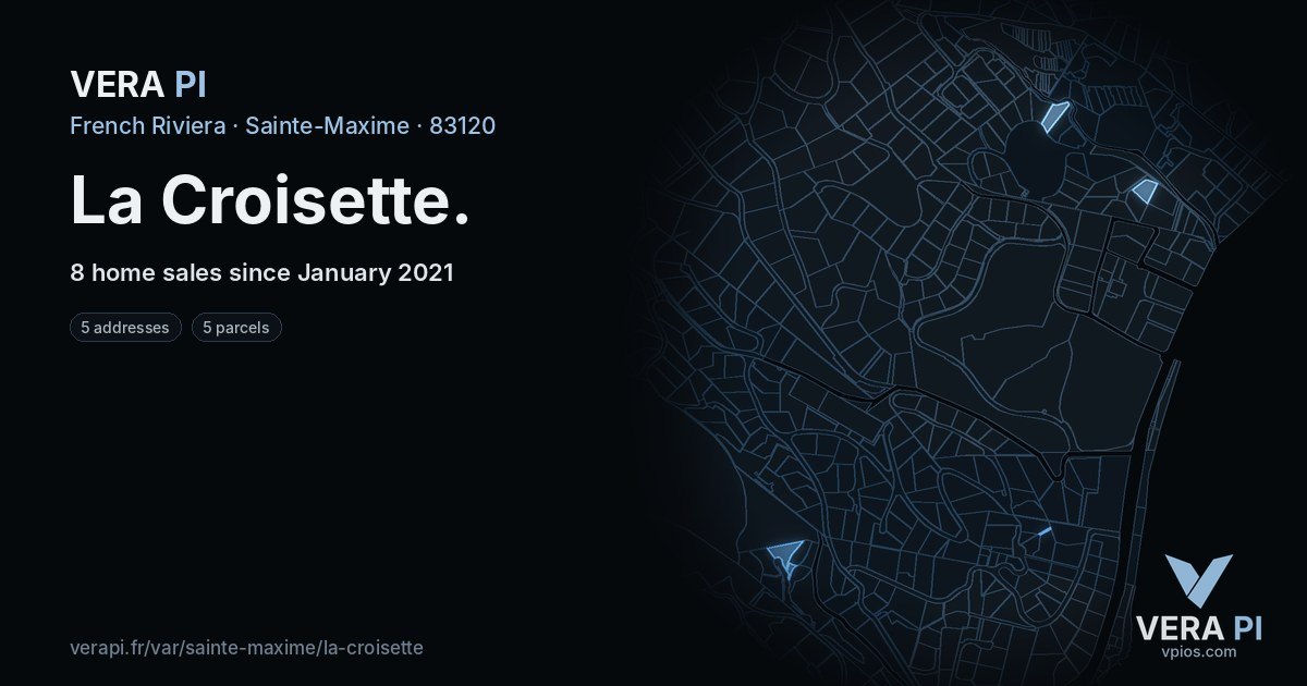 La Croisette, Sainte-Maxime at night – every parcel coloured by the prices around it, the street's own parcels lit