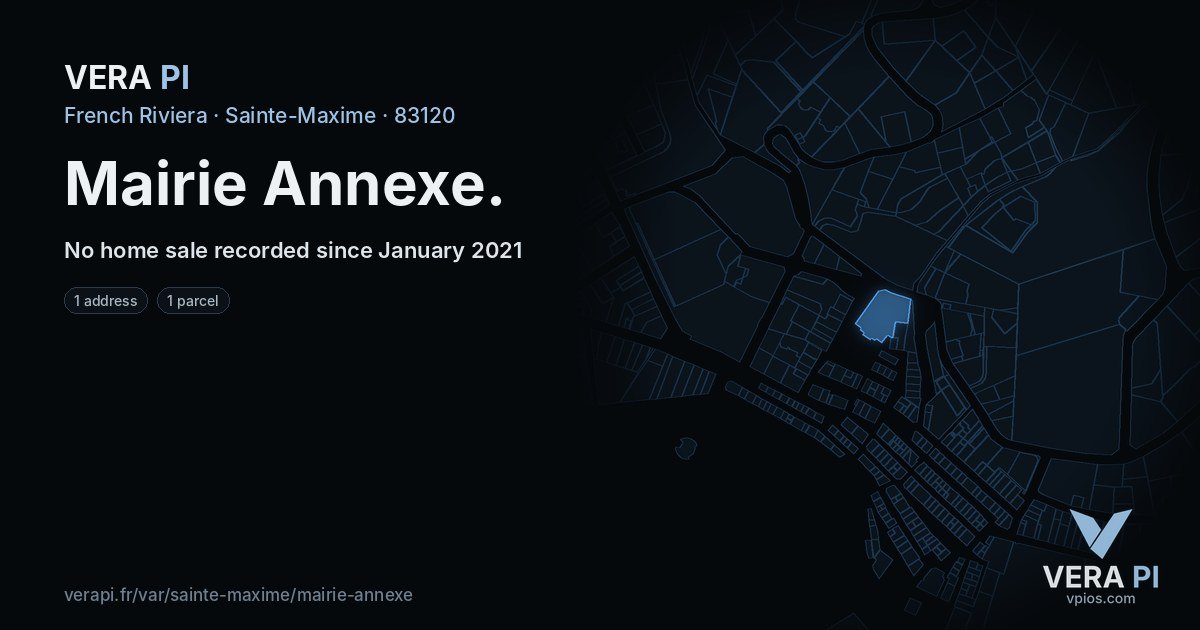 Mairie Annexe, Sainte-Maxime at night – every parcel coloured by the prices around it, the street's own parcels lit