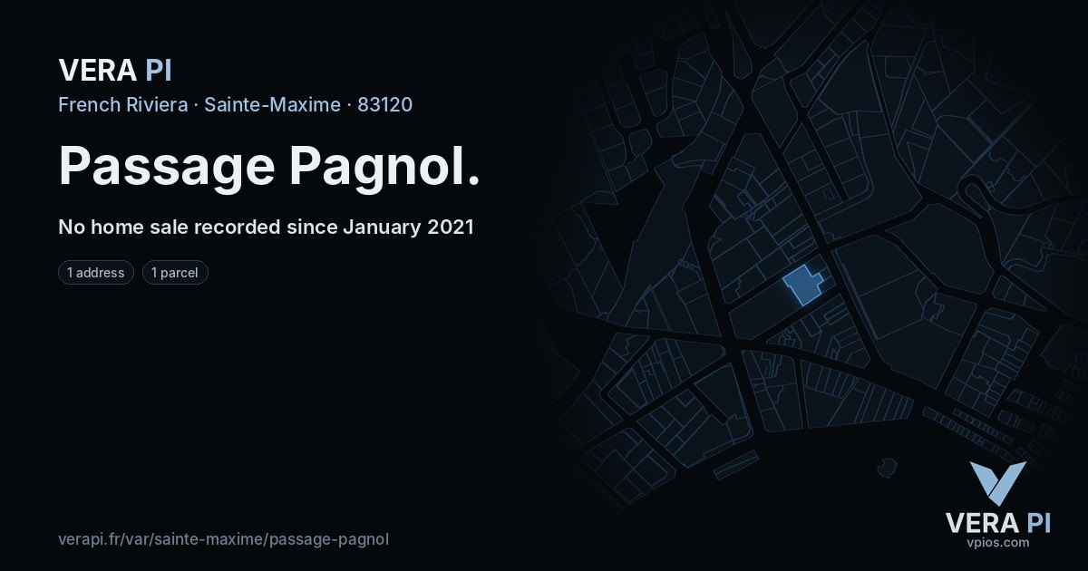 Passage Pagnol, Sainte-Maxime at night – every parcel coloured by the prices around it, the street's own parcels lit