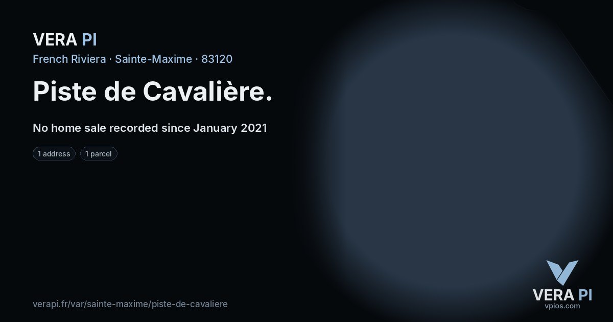 Piste de Cavalière, Sainte-Maxime at night – every parcel coloured by the prices around it, the street's own parcels lit