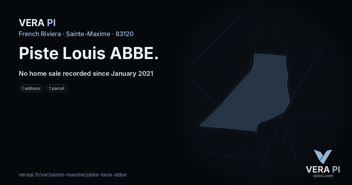 Piste Louis ABBE, Sainte-Maxime at night – every parcel coloured by the prices around it, the street's own parcels lit