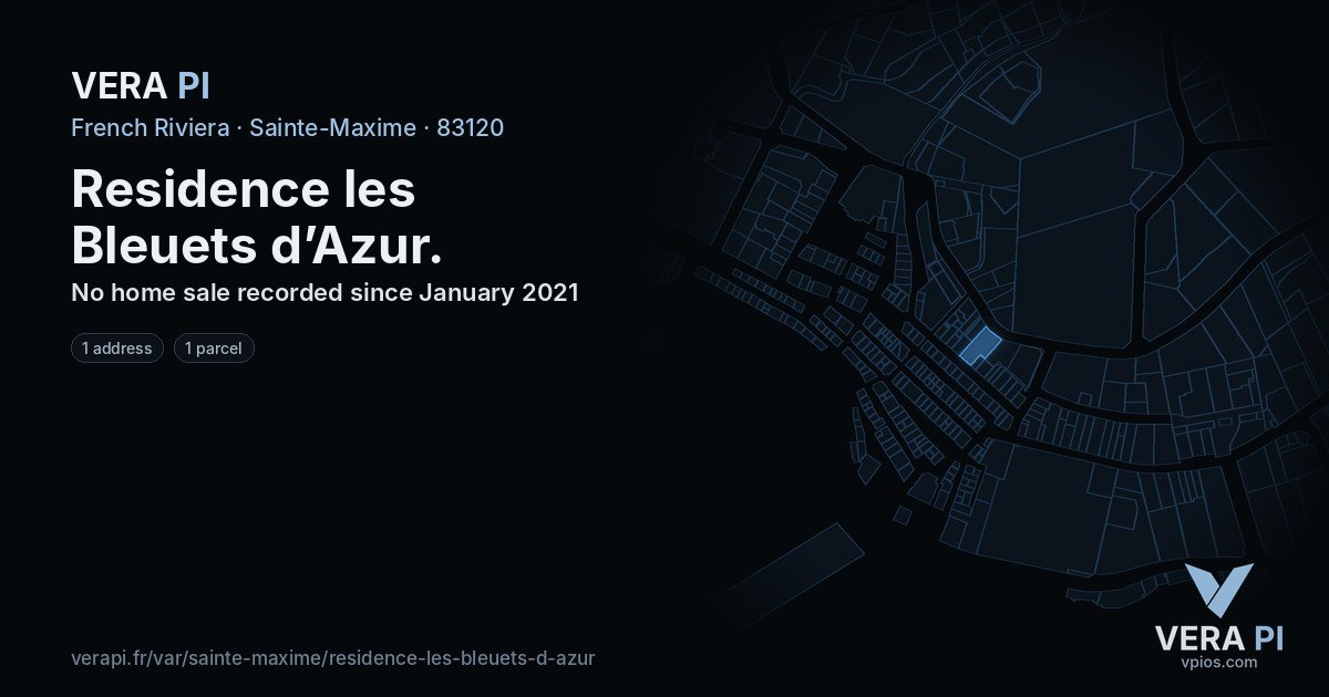 Residence les Bleuets d’Azur, Sainte-Maxime at night – every parcel coloured by the prices around it, the street's own parcels lit