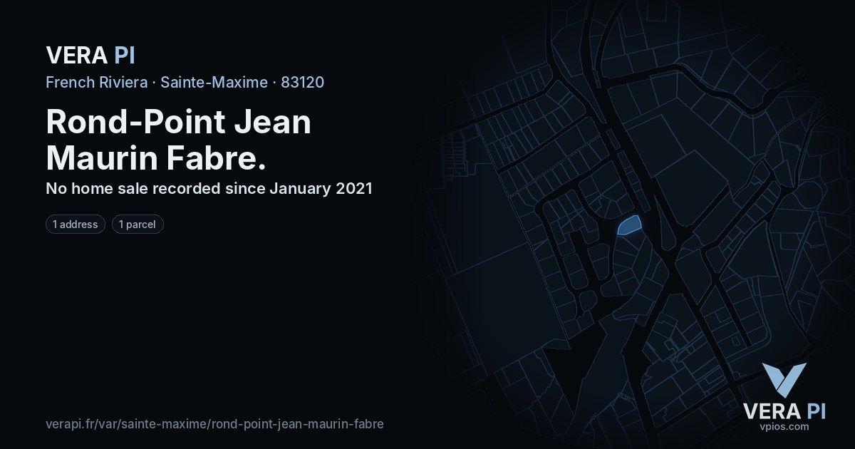 Rond-Point Jean Maurin Fabre, Sainte-Maxime at night – every parcel coloured by the prices around it, the street's own parcels lit