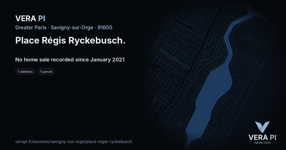 Place Régis Ryckebusch, Savigny-sur-Orge at night – every parcel coloured by the prices around it, the street's own parcels lit